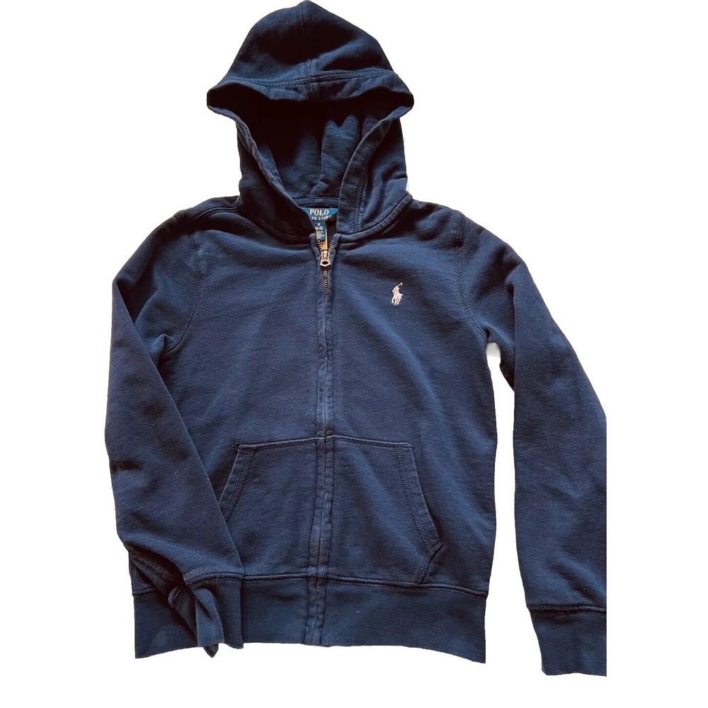 Polo Ralph Lauren Kids Zippy Hoodie Sz 8/10 Navy W Pink‎ Logo School Sports